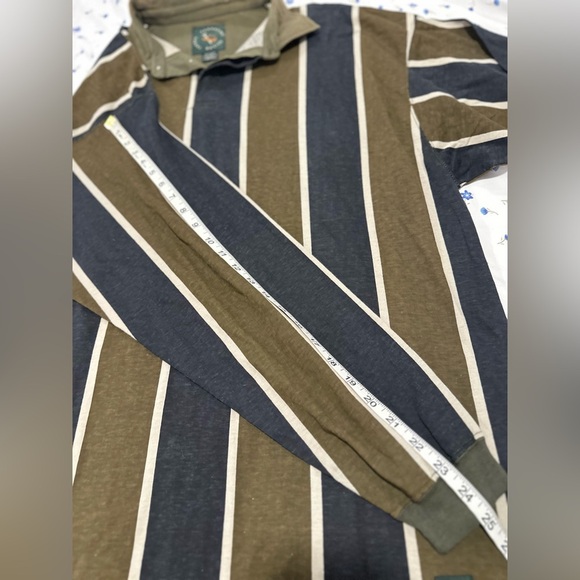 VTG  90s Y2K Mens Sz: XL Ferruche Rugby Top Long Sleeve Vertical Stripe Polo Top - Picture 5 of 12